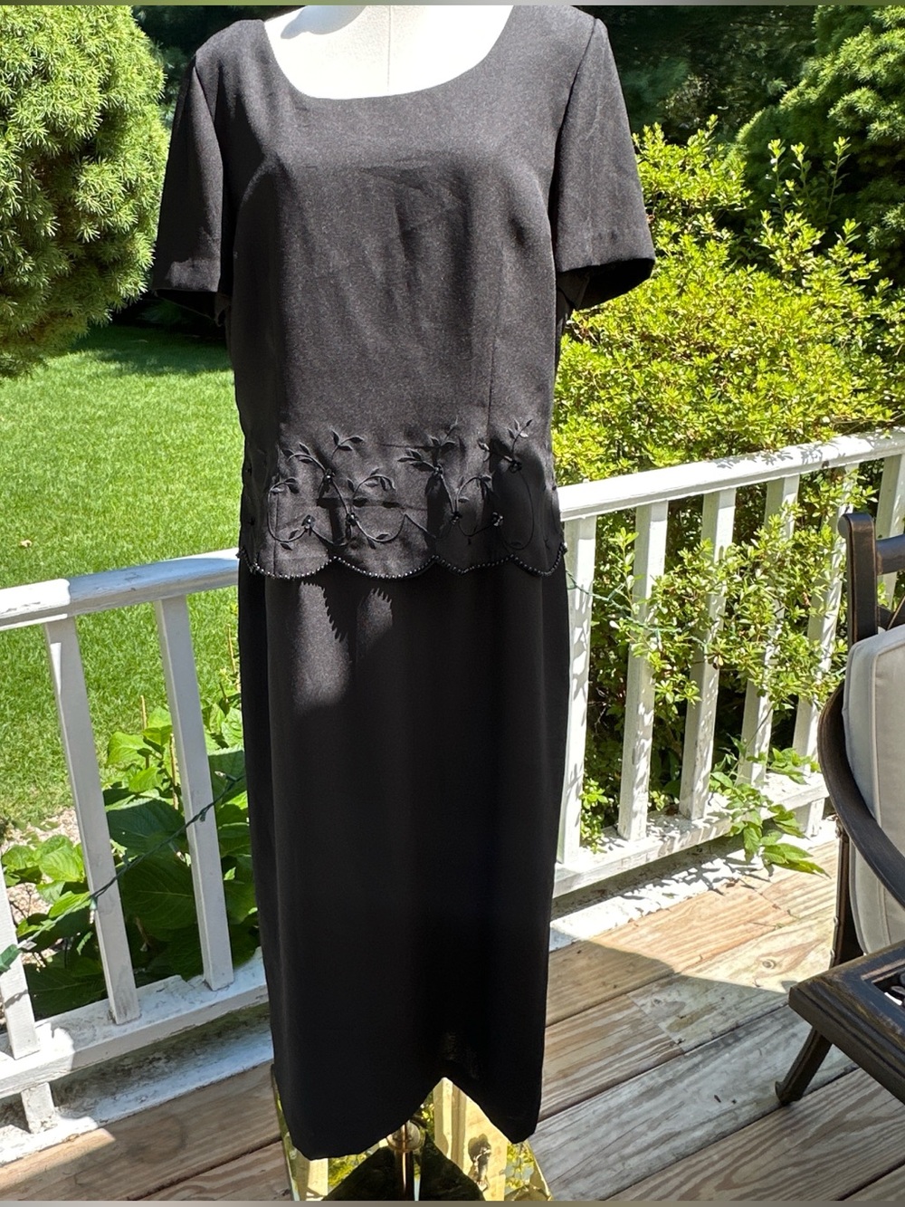 karin stevens Black Midi Dress with Beaded Waistdetail